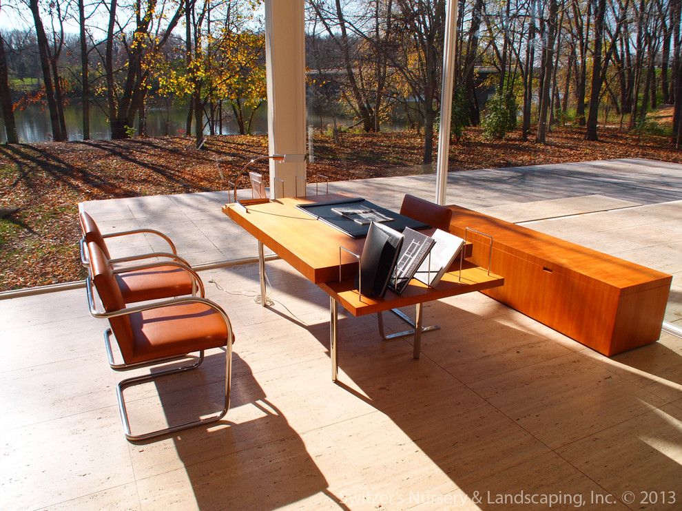 Farnsworth House for a Modern Home Office with a Modern and Influential Architecture ~ the Edith Farnsworth House by Switzer's Nursery & Landscaping, Inc.