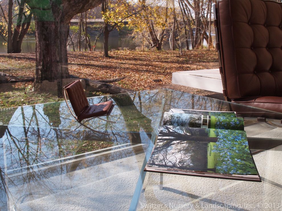 Farnsworth House for a Modern Living Room with a Plano and Influential Architecture ~ the Edith Farnsworth House by Switzer's Nursery & Landscaping, Inc.