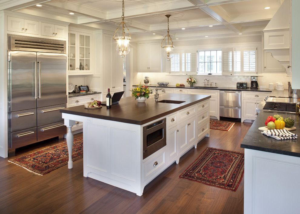 Farrow and Ball Nyc for a Traditional Kitchen with a Huge Island and Shades of Gray by Siemasko + Verbridge