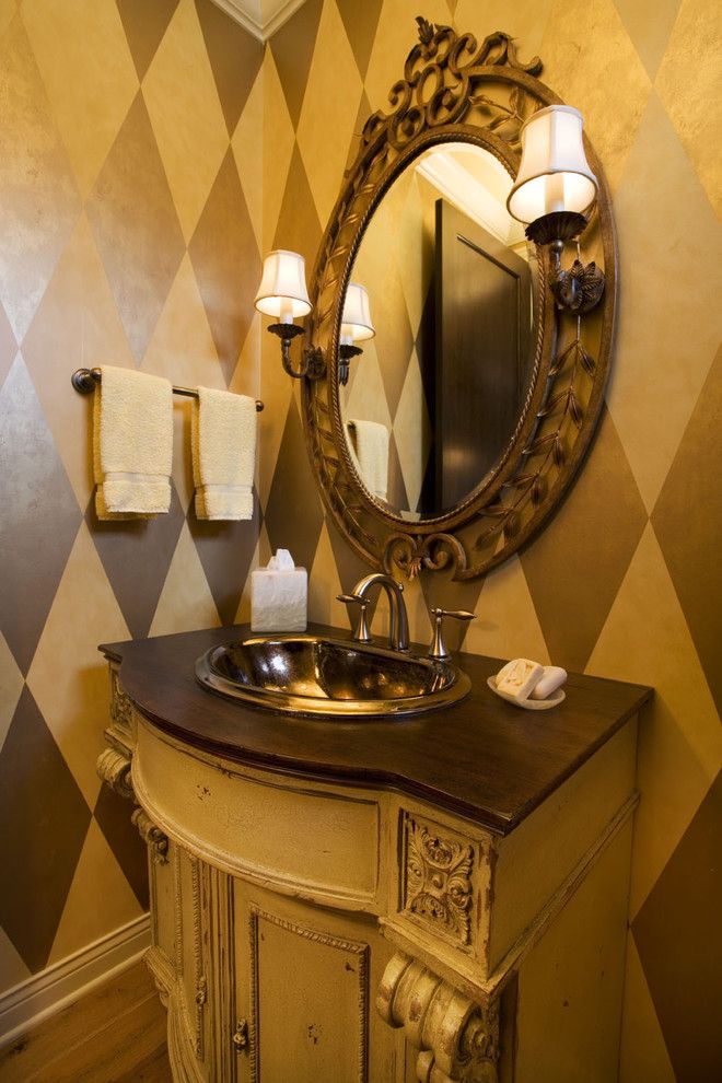 Faux Painting Techniques for a Eclectic Powder Room with a Eclectic and Powder Room by Designs!   Susan Hoffman Interior Designs