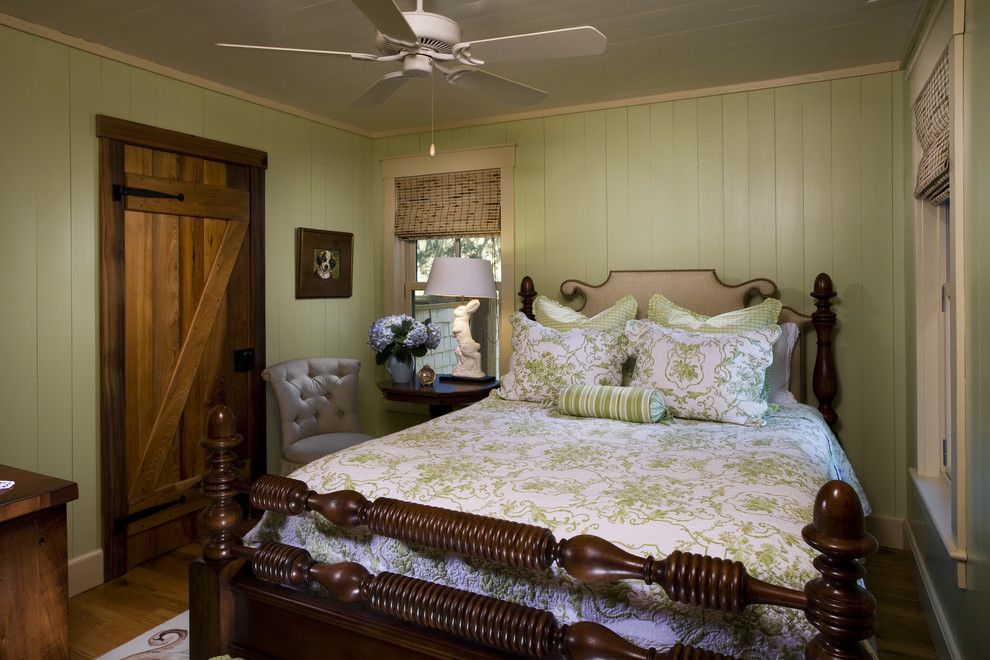 Feather River Doors for a Rustic Bedroom with a White Wood and Stephanie's Cottage by Gerald D. Cowart, Aia, Leed  Ap