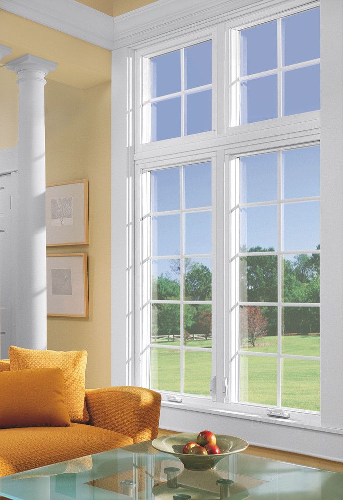 Feldco for a  Spaces with a Windows and Living Room: Casement Window by Feldco Windows, Siding and Doors