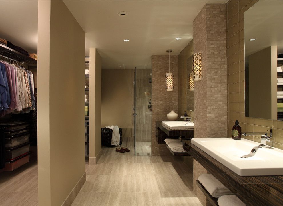 Ferguson Plumbing Locations for a Contemporary Bathroom with a Master Bathroom and Master Bathroom Renovation by Rabaut Design Associates, Inc.