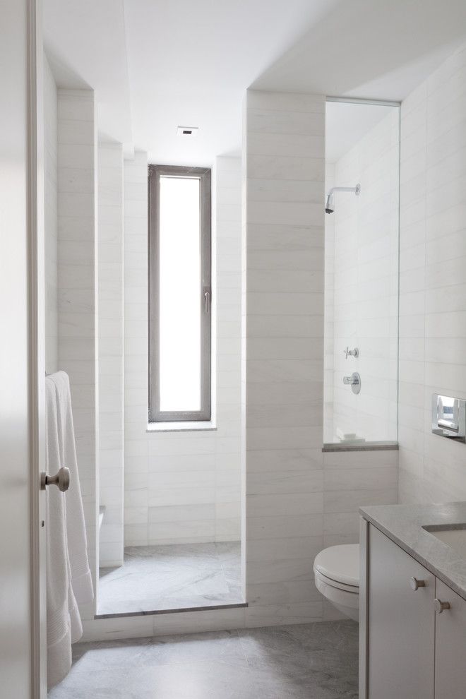 Ferguson Plumbing Locations for a Contemporary Bathroom with a White and Uptown West by Wettling Architects