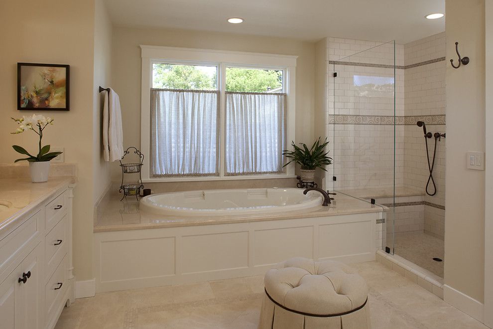 Ferguson Plumbing Supply for a Traditional Bathroom with a White Wood and House in Sonoma by Julie Williams Design