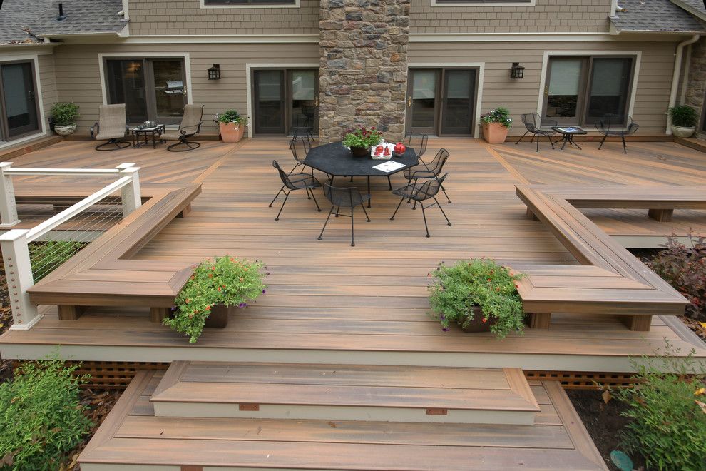 Fiberon for a Modern Deck with a Baroque Style Balusters and Baltimore Fiberon Deck by Fine Decks Inc