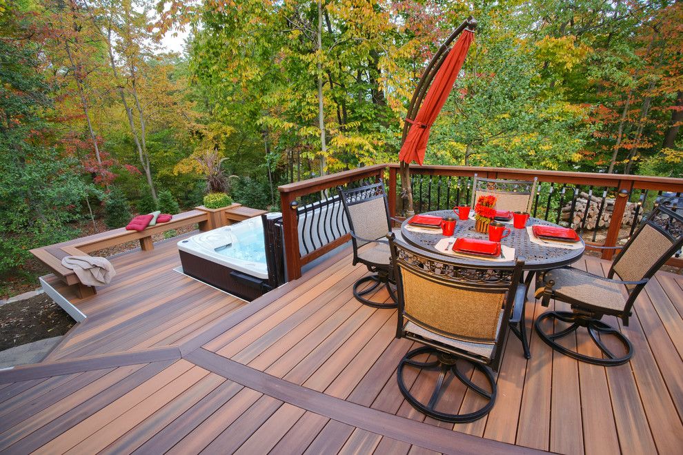 Fiberon for a Traditional Deck with a Fiberon Decking and Davidsonville Radius Deck by Fine Decks Inc