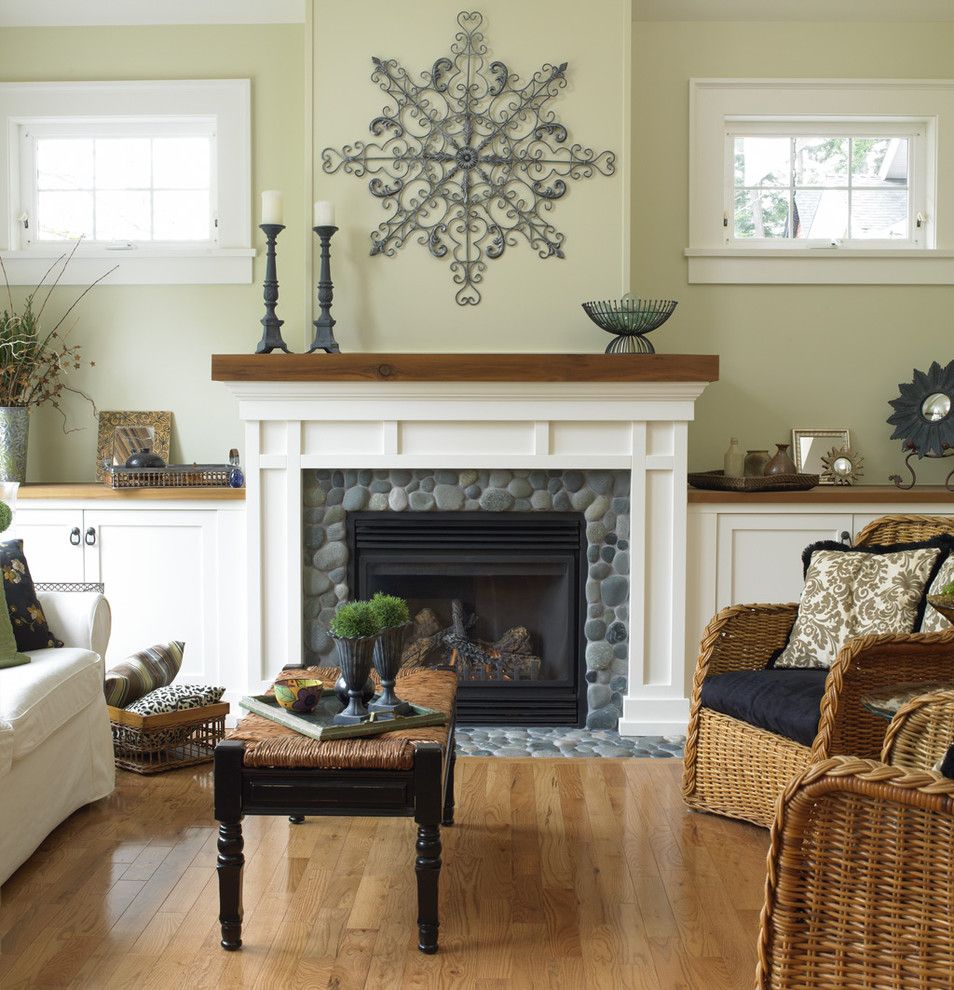 Fireplace Mantel Decor for a Traditional Living Room with a Stone and Cape Cod  Victoria by Christopher Developments