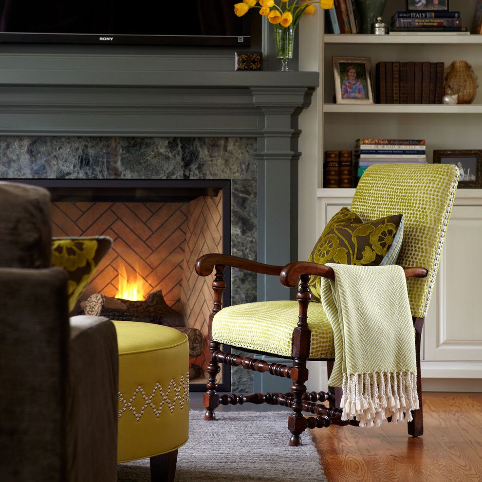 Fireplace Xtrordinair for a Traditional Family Room with a Marin and Marin Home by Carolyn Rebuffel Designs