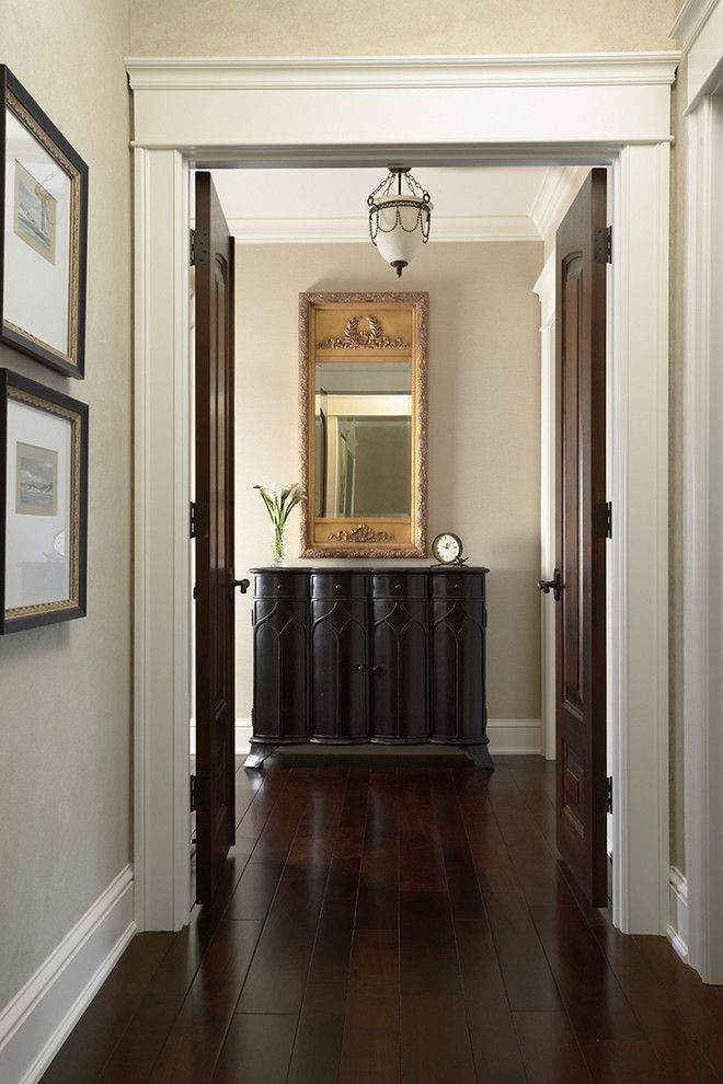 Fitzpatrick Furniture for a Traditional Hall with a Mirror and Merilane Avenue Residence 2 Master Bedroom by Martha O'hara Interiors