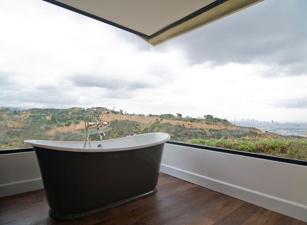 Fleetwood Windows for a Traditional Bathroom with a Los Angeles and Hollywood Hills Transitional by Janette Mallory Interior Design Inc.