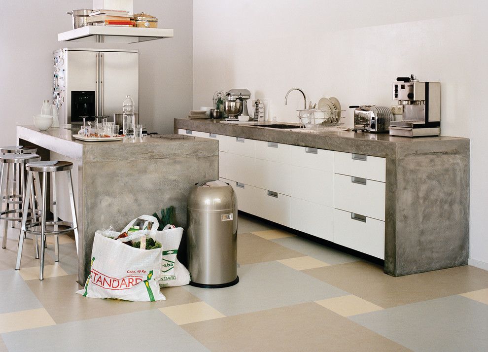 Forbo for a Modern Kitchen with a Safe and Forbo Marmoleum Click   Natural Linoleum Flooring by Greenbuildingsupply.com