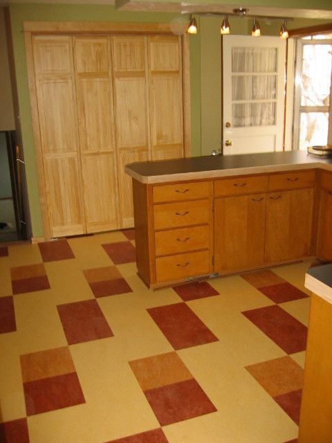 Forbo for a Rustic Kitchen with a Pet Friendly and Forbo Marmoleum Click   Natural Linoleum Flooring by Greenbuildingsupply.com