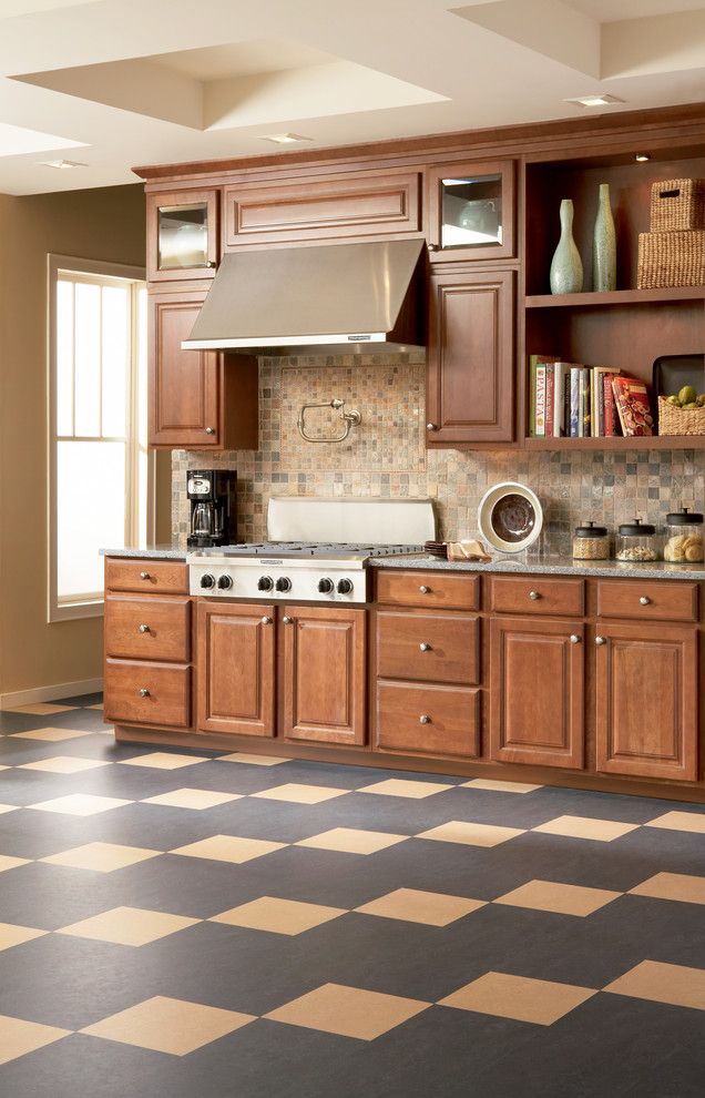 Forbo for a Southwestern Kitchen with a Floating Floor and Forbo Marmoleum Click   Natural Linoleum Flooring by Greenbuildingsupply.com