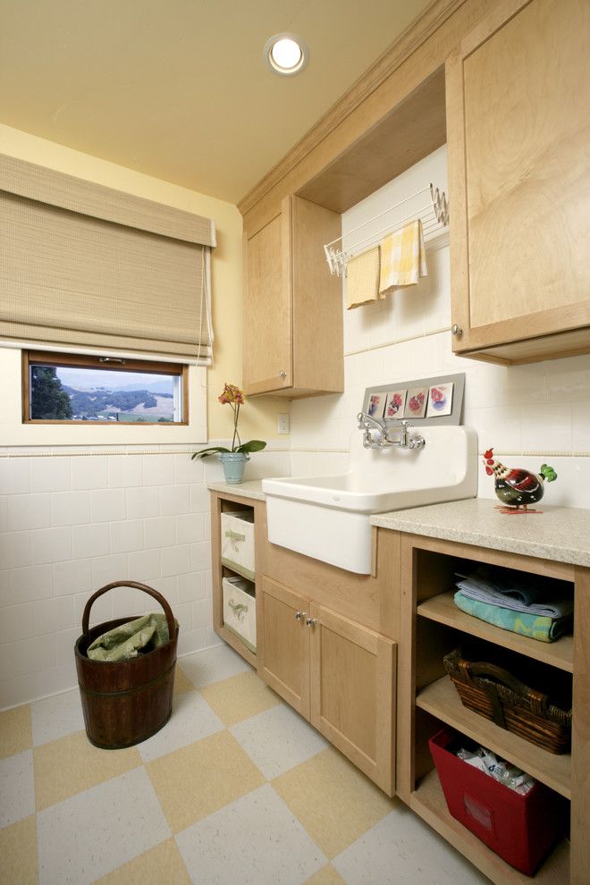 Forbo for a Traditional Laundry Room with a Marmoleum Floor and Berglund by Julie Williams Design