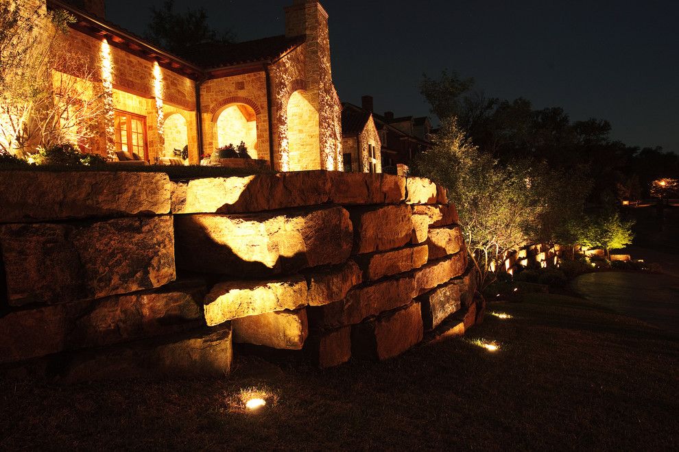 Fort Worth Lighting for a Mediterranean Landscape with a Mediterranean and Fort Worth Landscape Lighting Project Hilltop by Passion Lighting