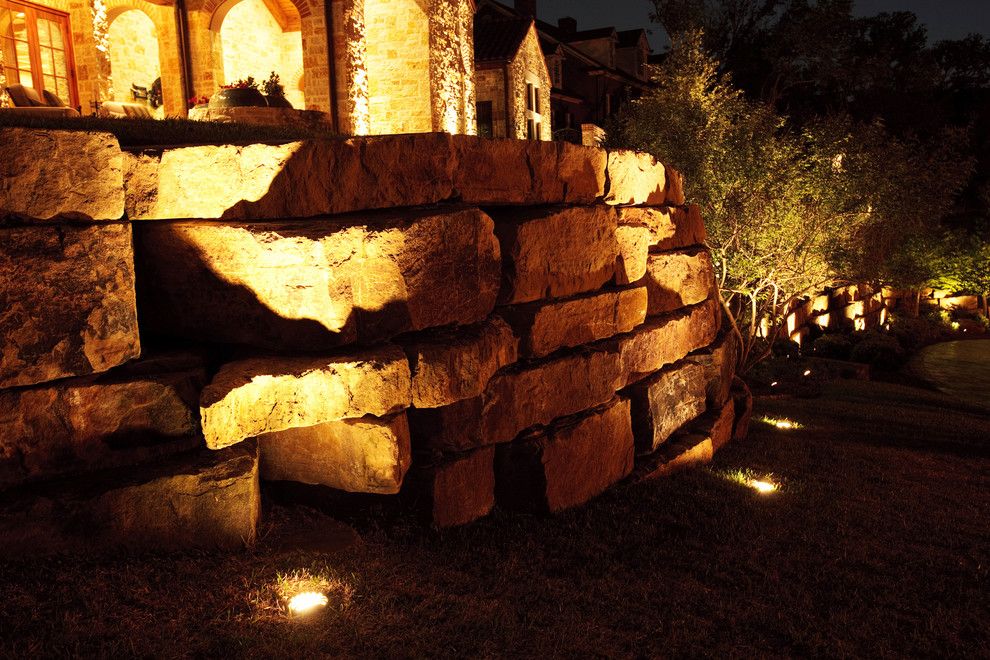 Fort Worth Lighting for a Mediterranean Landscape with a Mediterranean and Fort Worth Landscape Lighting Project Hilltop by Passion Lighting