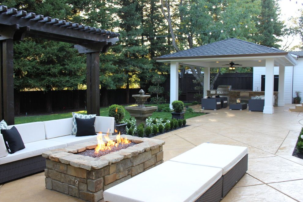 Fortunoff Backyard Store for a Traditional Patio with a Bead Board and Cabana's and Castia's by Fautt Homes