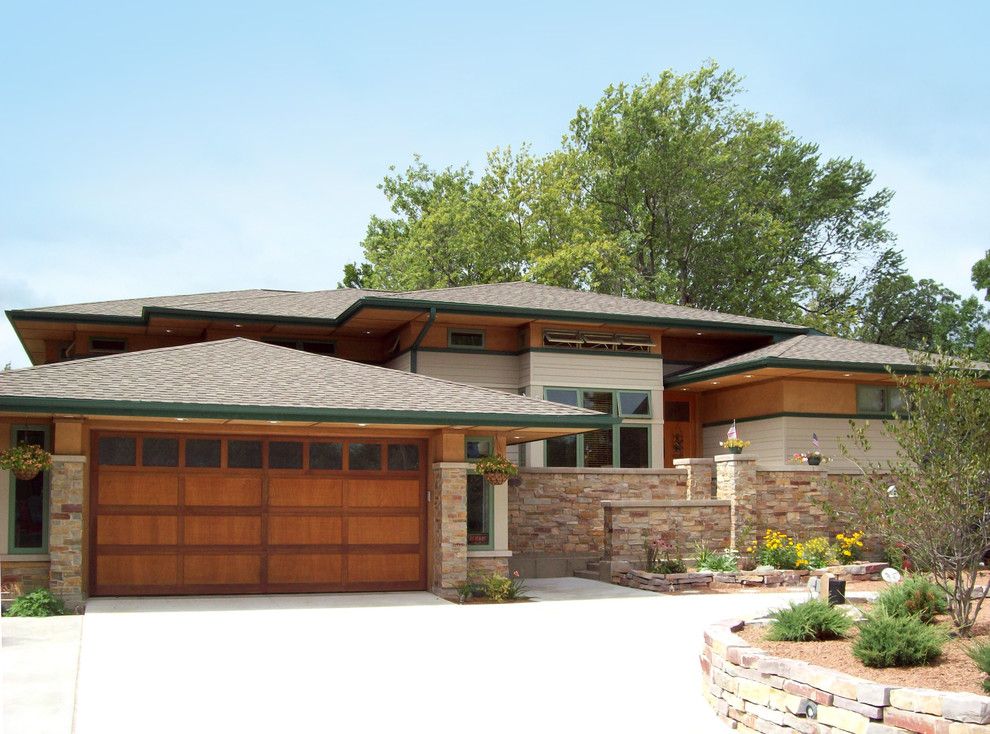 Frank Lloyd Wright Home and Studio for a Eclectic Exterior with a Eagle Windows and Front Elevation by Chrysalis: Home Studio