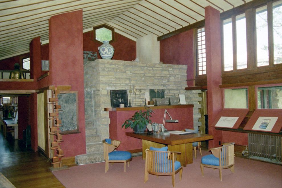 Frank Lloyd Wright Home and Studio for a  Home Office with a Frank Lloyd Wright and Mr. Wright's Studio by Taliesin Preservation, Inc.