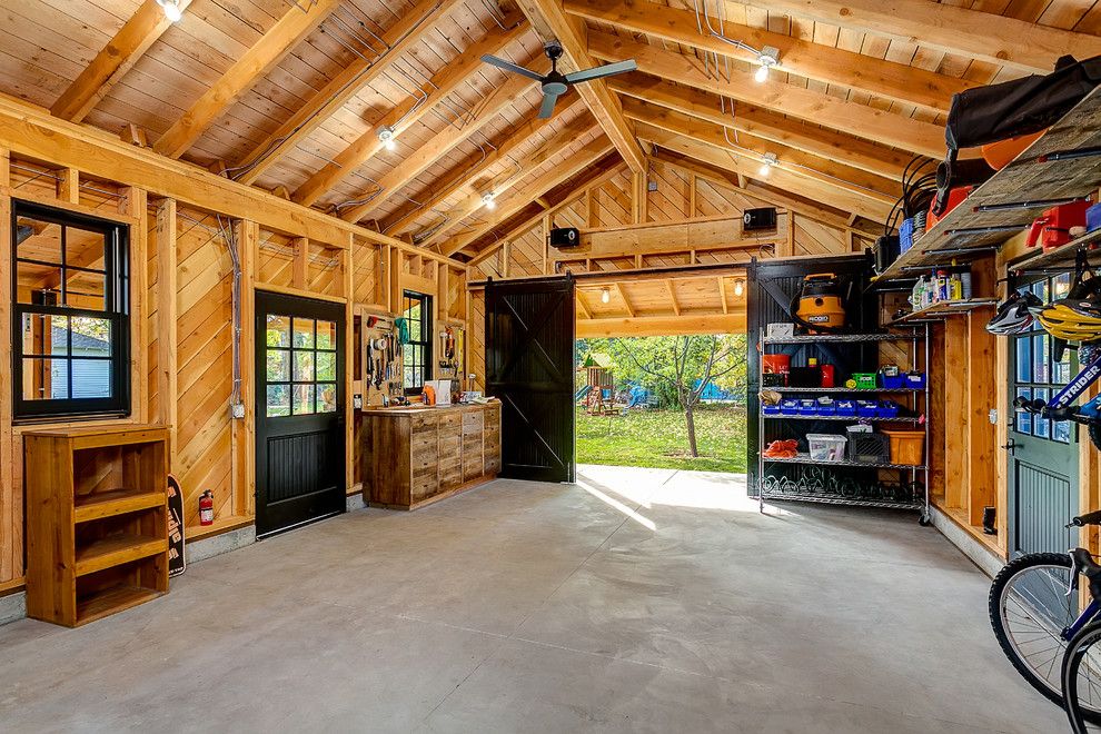 Franklin Building Supply for a Rustic Shed with a Organization and Historic Garage Remodel by King Building & Remodeling Llc