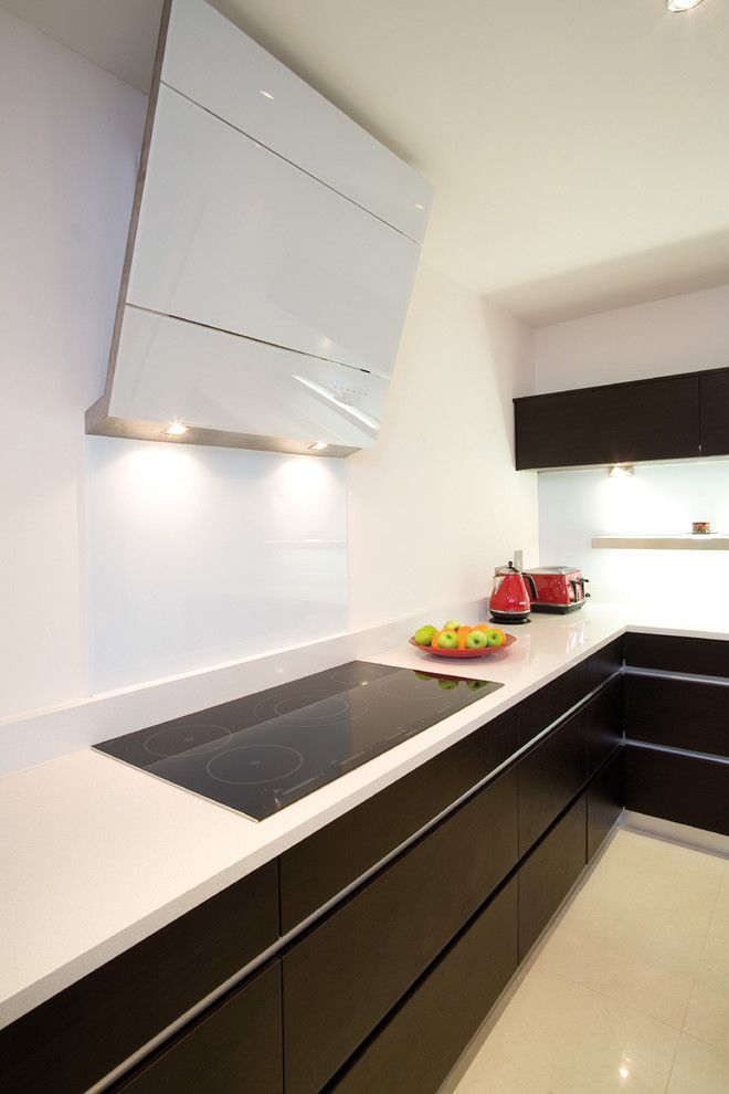 Freds Appliance for a Contemporary Kitchen with a Red Toaster and Wenge and White by Glenvale Kitchens