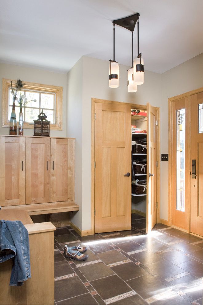 Front Porch Denver for a Craftsman Entry with a Ceiling Lamp and Craftsman Foyer by Lawrence and Gomez Architects