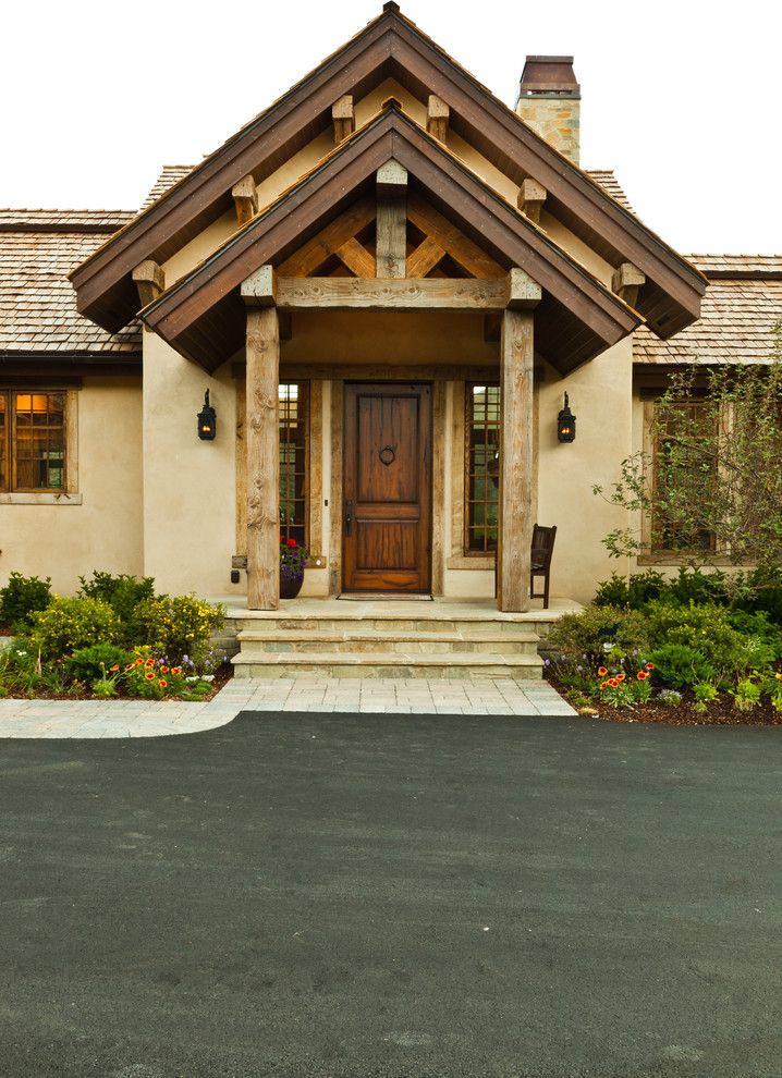 Front Stoop for a Rustic Entry with a Front Porch and Hailey Residence by Gravitas, Inc.