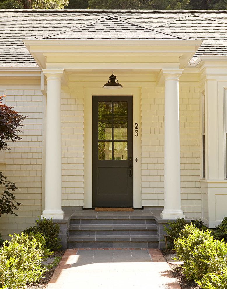 Front Stoop for a Traditional Entry with a Glass Panel Door and Mill Valley Residence by Rasmussen Construction