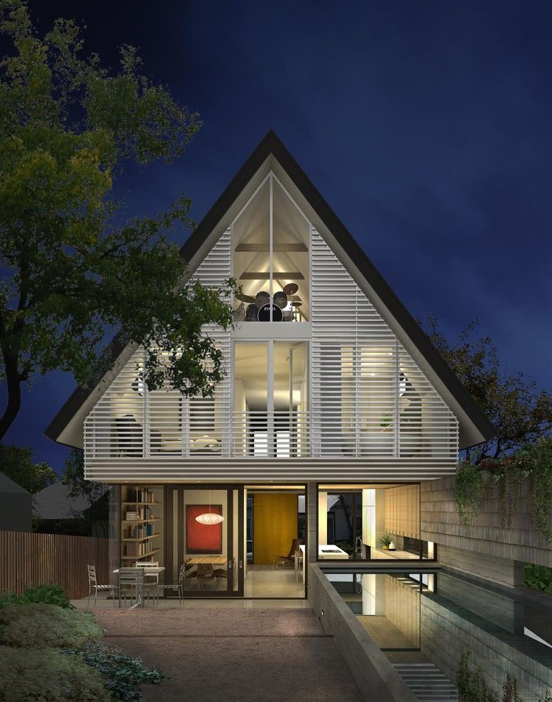 Gable Roof for a Contemporary Exterior with a Attic Room and 8th Street Residence by a Parallel Architecture