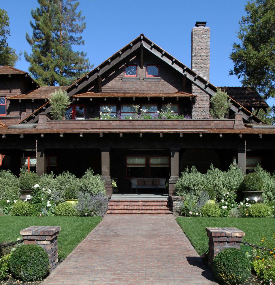 Gable Roof for a Craftsman Exterior with a Pots and Palo Alto Historic Home by Boxleaf Design, Inc.