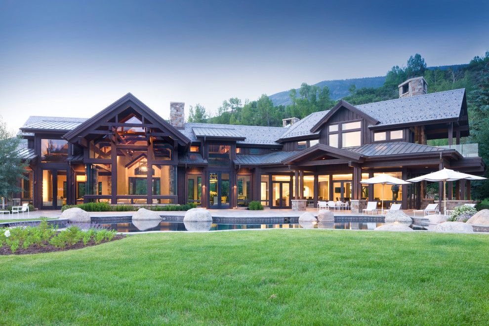 Gable Roof for a Rustic Exterior with a Gable Roof and Willoughby Way by Charles Cunniffe Architects Aspen