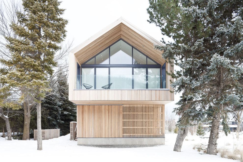 Gable Roof for a Scandinavian Exterior with a Barn and Maison Glissade (Ski Chalet) by Peter A. Sellar   Architectural Photographer