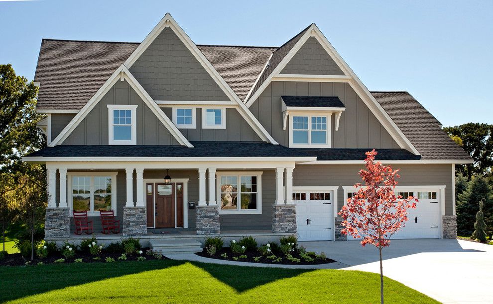 Gable Roof for a Traditional Exterior with a Rocking Chairs and 2014 Spring Parade of Homes by Hart's Design