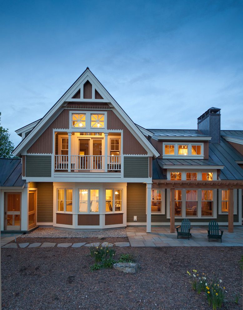 Gables Upper Kirby for a Victorian Exterior with a Adirondack Chairs and Lake Champlain Vermont by Battle Associates, Architects