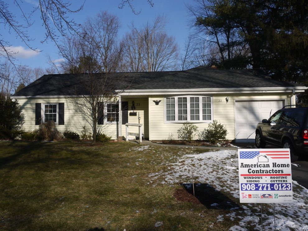 Gaf Timberline Hd for a Traditional Exterior with a Gray Roof and Gaf Timberline Hd Charcoal (Livingston, Nj) by American Home Contractors