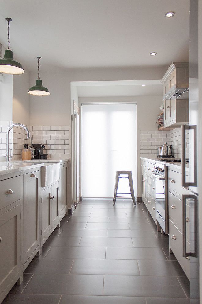 Galley Kitchen for a Contemporary Kitchen with a Simple and the Hither Green Shaker Kitchen by Devol by Devol Kitchens