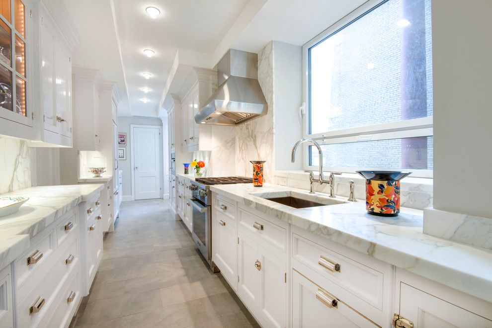 Galley Kitchens for a Transitional Kitchen with a Gold Knobs and Complete Kitchen by Dushi Marble & Granite