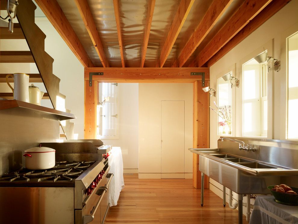 Galley Sink for a Industrial Kitchen with a Neutral Colors and the Church Residence by Melander Architects, Inc.