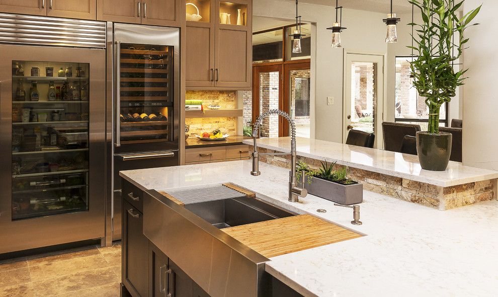 Galley Sink for a Transitional Kitchen with a Sink and the Galley Workstation by the Galley Collection