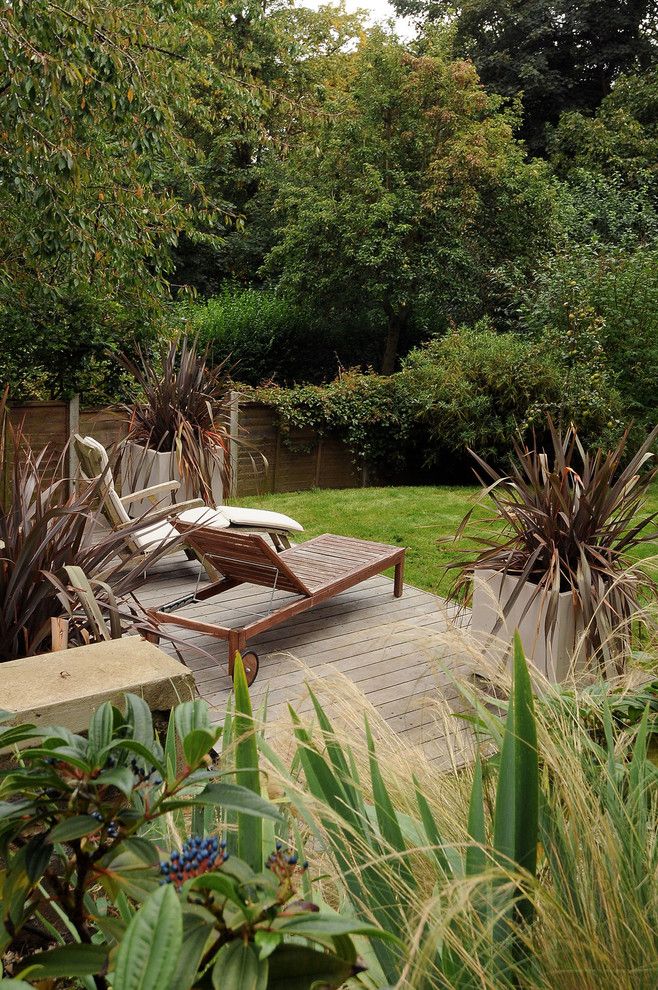 Gardiners Furniture for a Contemporary Patio with a Outdoor Floor Planters and Garden Design Crystal Palace, South London 1 by Kate Eyre Garden Design