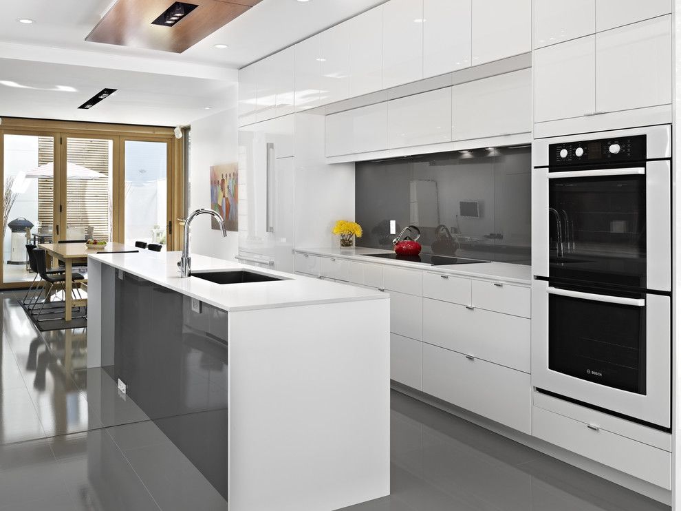 Gardner White Clearance for a Contemporary Kitchen with a Waterfall Counters and Lg House   Kitchen by Thirdstone Inc. [^]