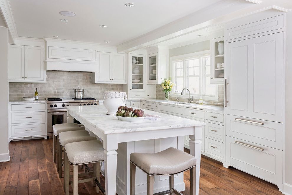 Gardner White Clearance for a Traditional Kitchen with a Inset Cabinetry and Lake Minnetonka Tailored White Kitchen by Liz Schupanitz Designs