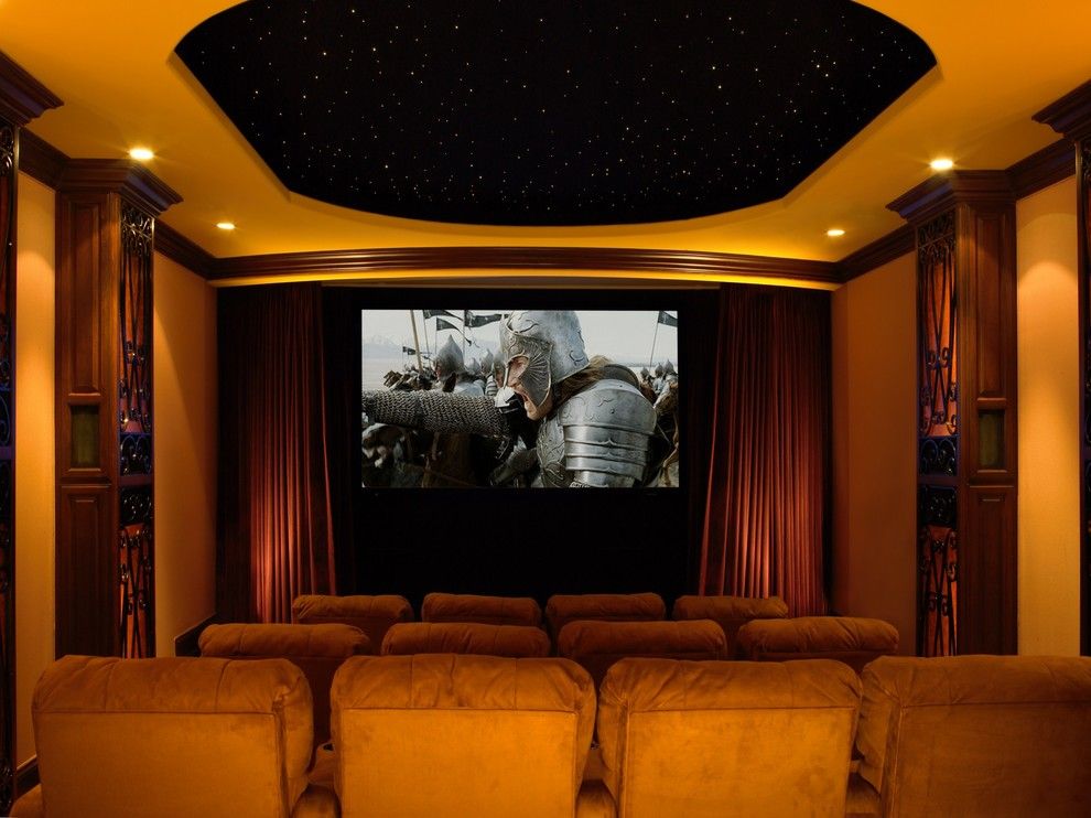 Gehan Homes for a Traditional Home Theater with a Beige Wall and Malibu Home Theaters by via – Los Angeles