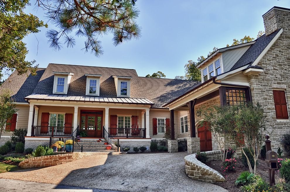 General Shale Brick for a Traditional Exterior with a Porch and New Bern, Nc River Home by Tab Premium Built Homes