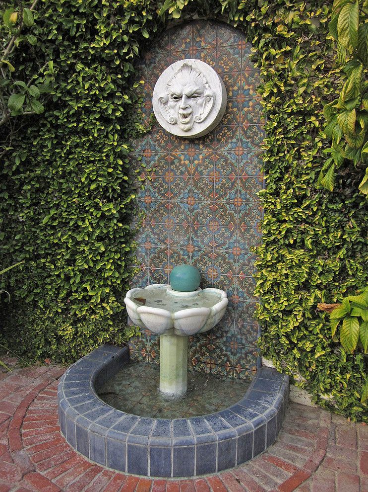 George Washington Toma for a Traditional Landscape with a Fountain and George Washington Smiths Design Studio in Montecito by Margie Grace   Grace Design Associates