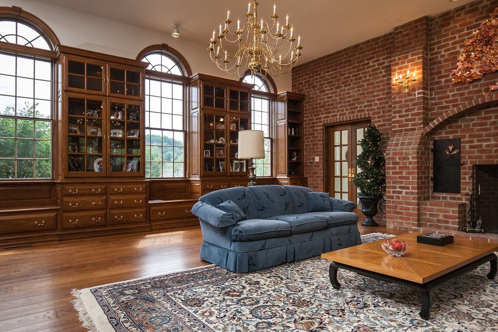 Glen Gery Brick for a Traditional Family Room with a Red Brick and Misc. Interior Brick Projects by Glen Gery Brick