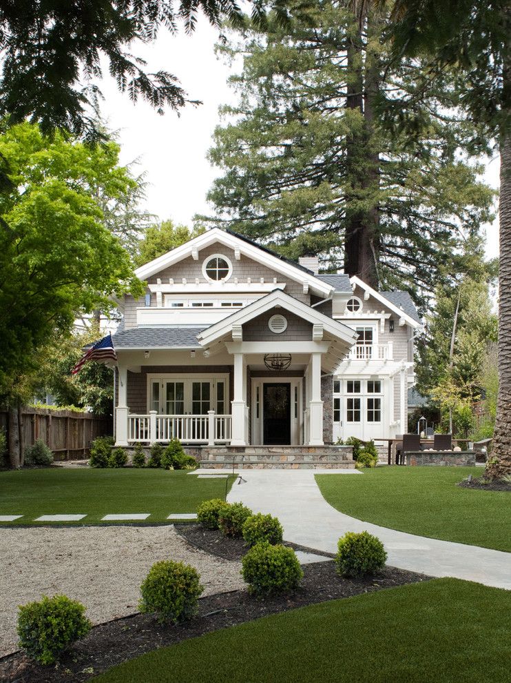 Glhomes for a Traditional Exterior with a Columns and Mill Valley Classic Cottage by Heydt Designs