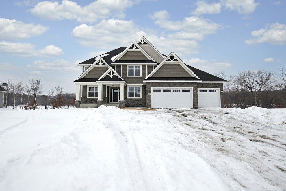 Gonyea Homes for a Transitional Exterior with a Gray Siding and Exterior – Bay Lake Reserve Model – 2014 Spring Parade of Homes by Gonyea Homes & Remodeling