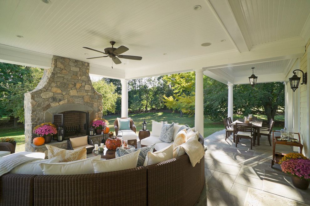 Gonzalez Furniture for a Traditional Porch with a Stone Work and North Shore Home 5 by Gallagher Homburg & Gonzalez Architects Pllc